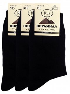 Комплект из 10 черных мужских носков из хлопка "Пирамида" Originale М5